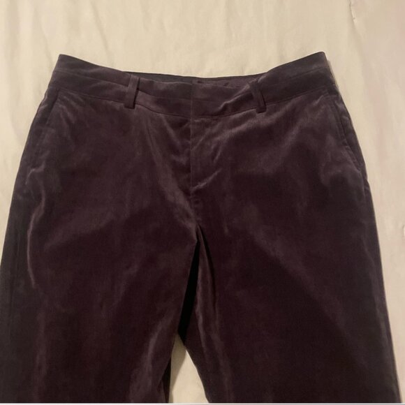 Wide Leg Trouser Velvet Like Material Hipster Business Casual Work Modern Pants - Picture 2 of 6